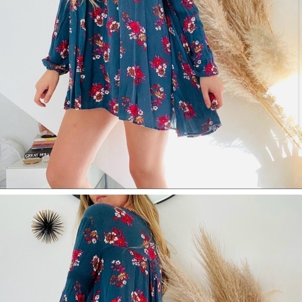 Free People Floral Tunic Mini Dress - Picture 3 of 4